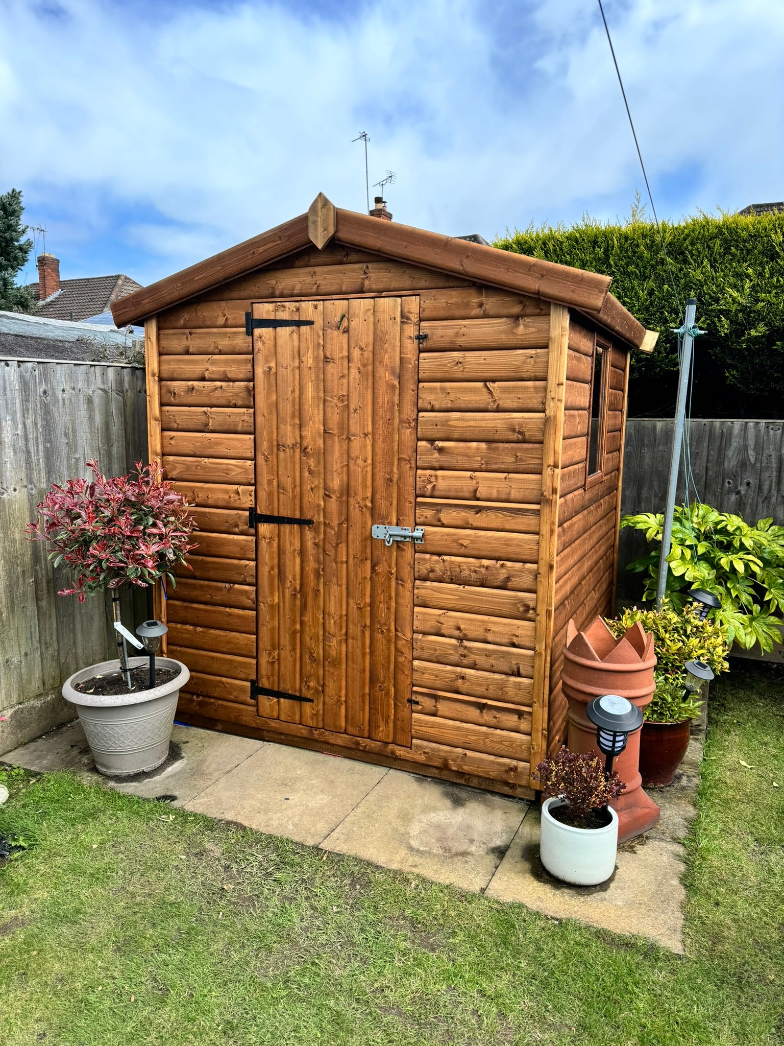 8ft x 6ft 19mm Log Roll Apex Shed