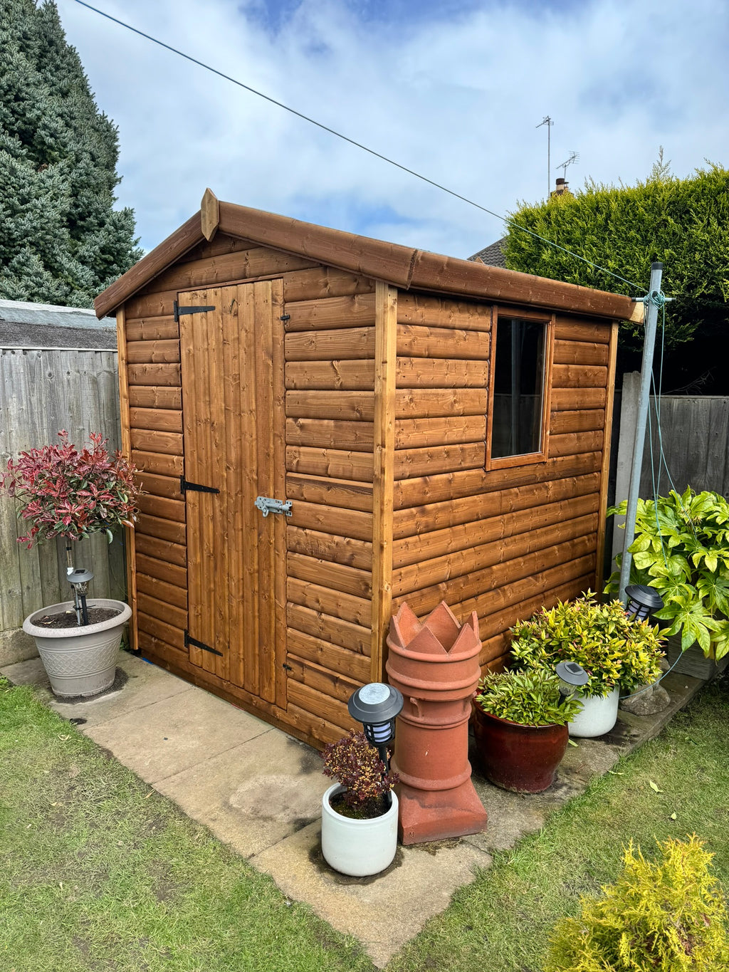 8ft x 6ft 19mm Log Roll Apex Shed
